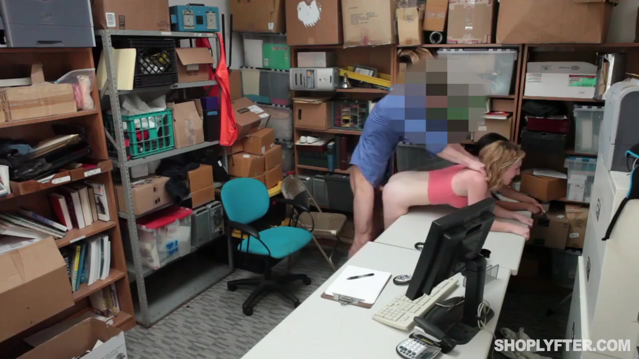 Two Young Shoplifters Were Caught And Fucked Doggystyle In The Back Room - Maya Bijou And Bonnie Grey