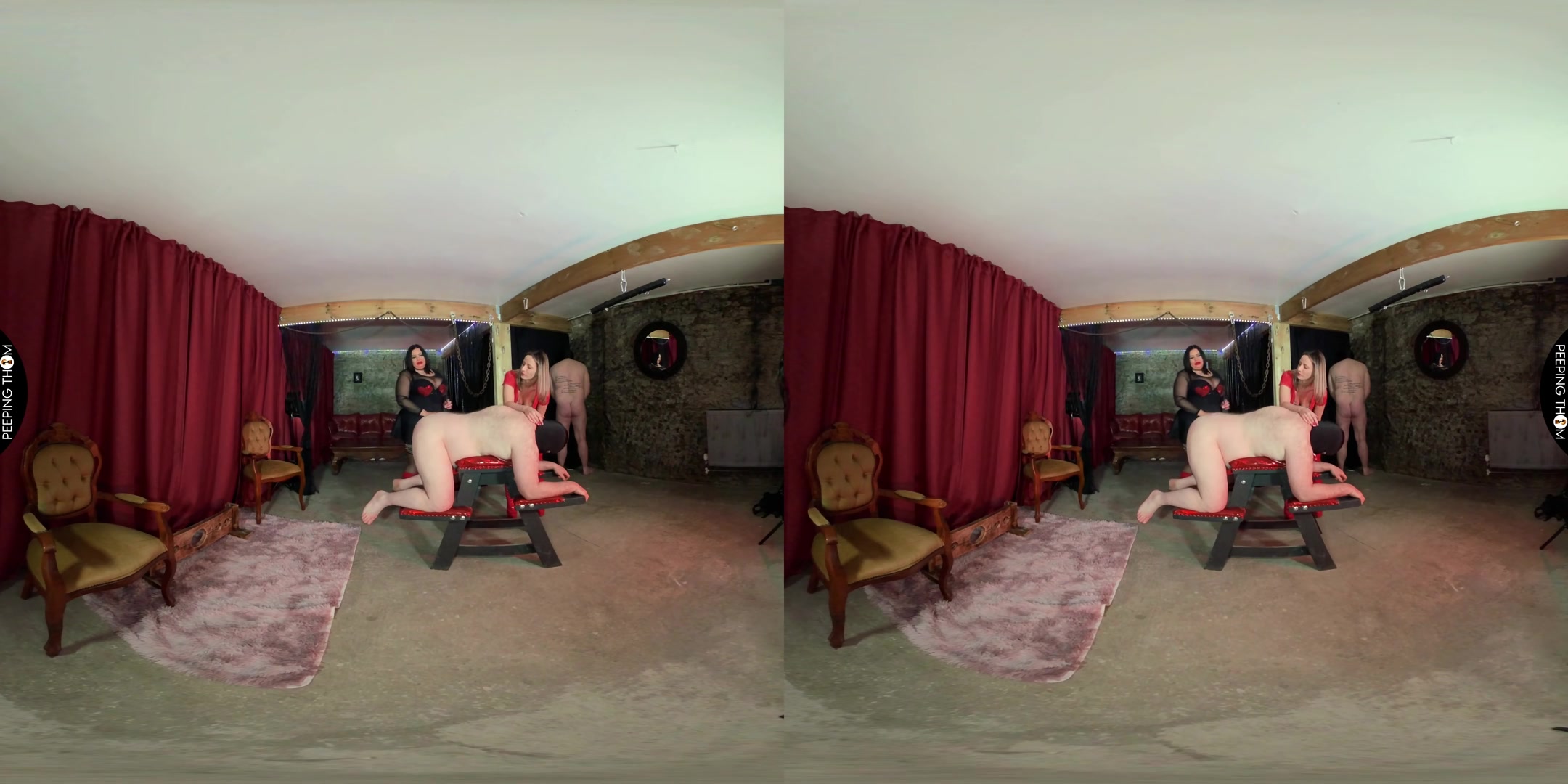 Mia and Aveena - Double Spanking - PeepingThom