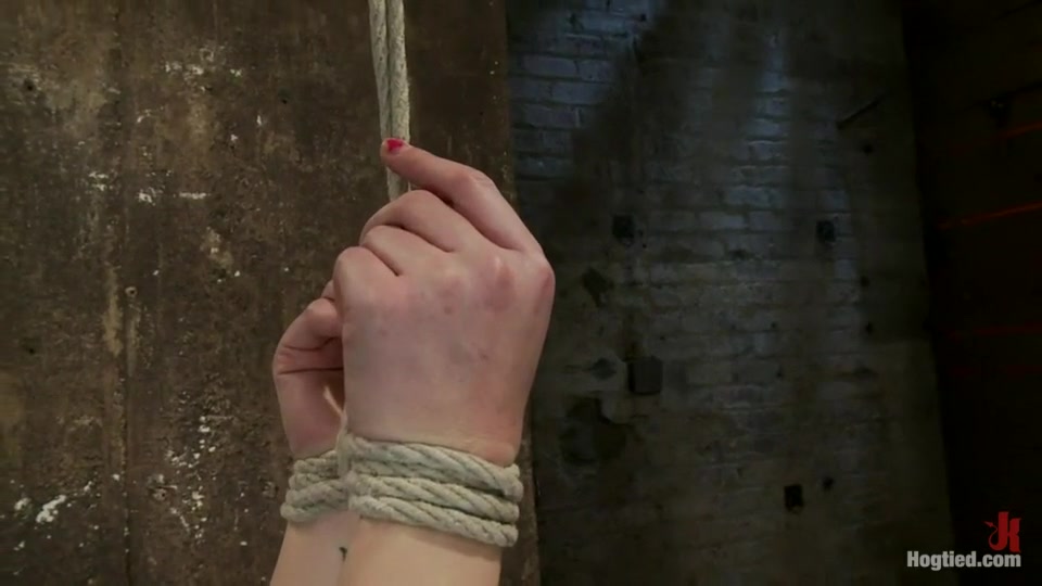 Ashli & her phat ass are flogged, tied in a strappado pussy fucked & throat fucked to