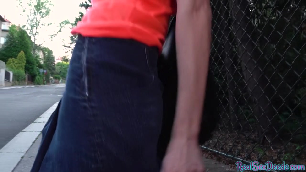 Czech small titted teen 18+ POV fucked outdoor for cash