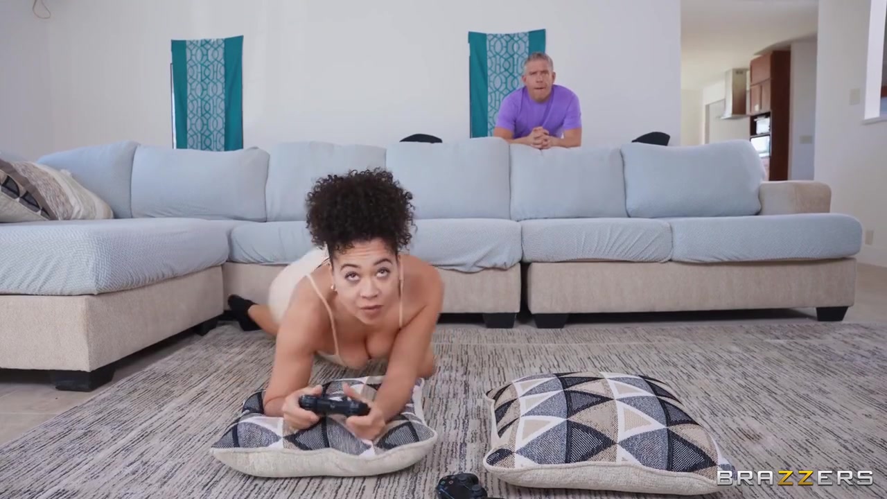 Jessie Lee, Mick Blue And Desiree West - Mick Fucks Big Fat Ass While Her Gf Is Playing Video Games