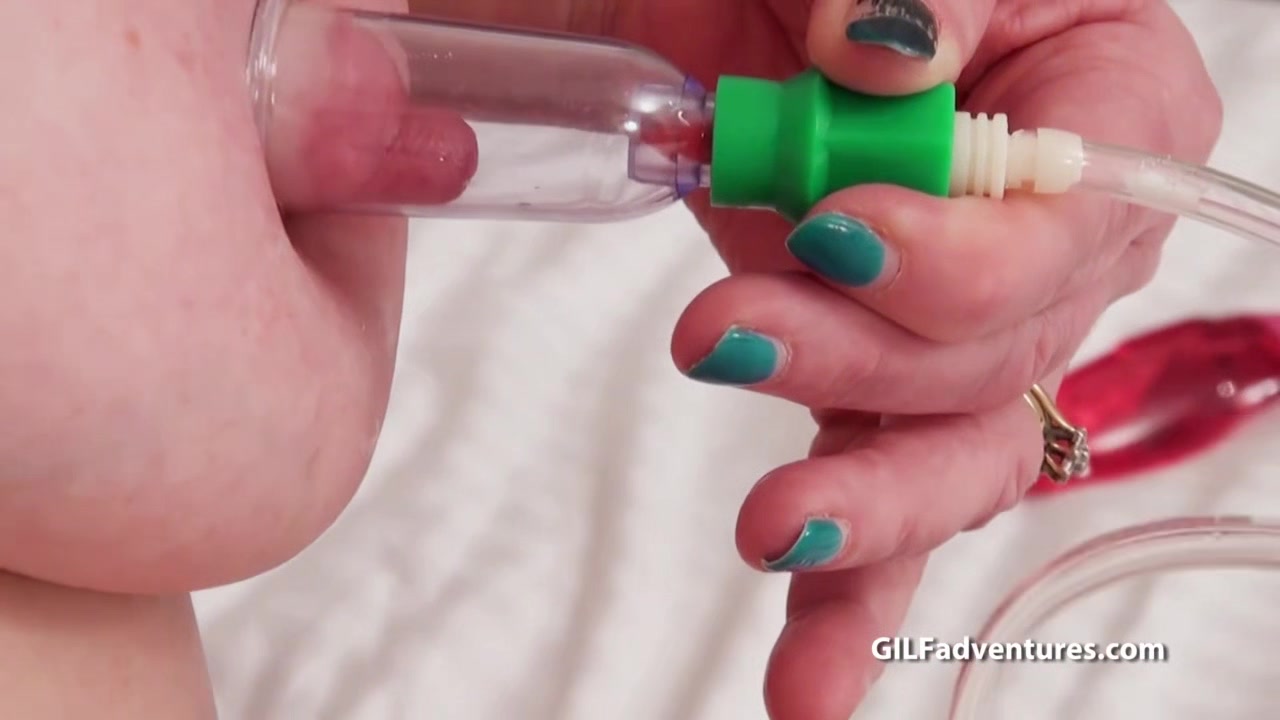 Older Women uses a Pussy Pump and Nipple Pump