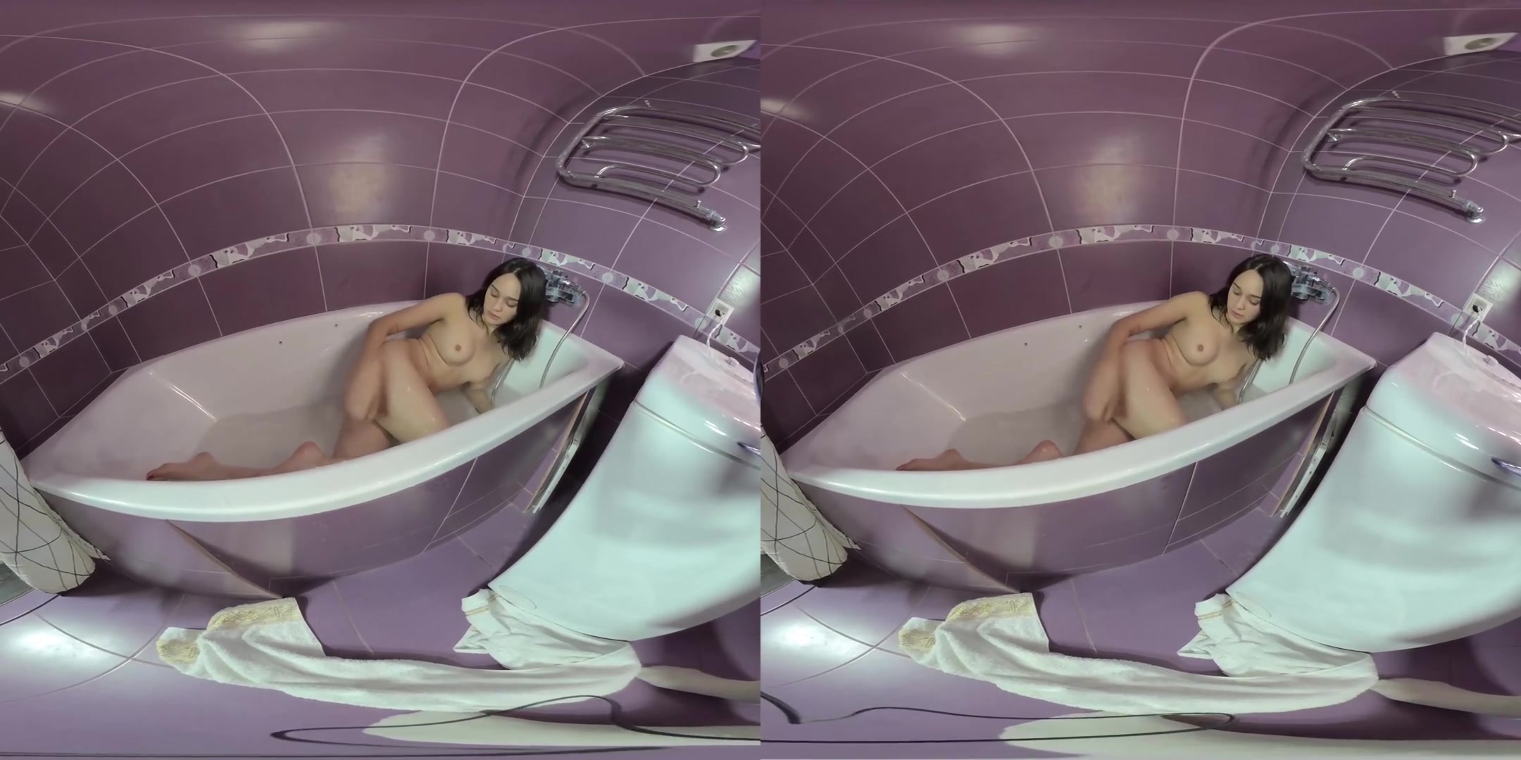 Bridgit Retired to the Bathroom to Satisfy Herself - Horny teen 18+ Solo Masturbation in the Bath