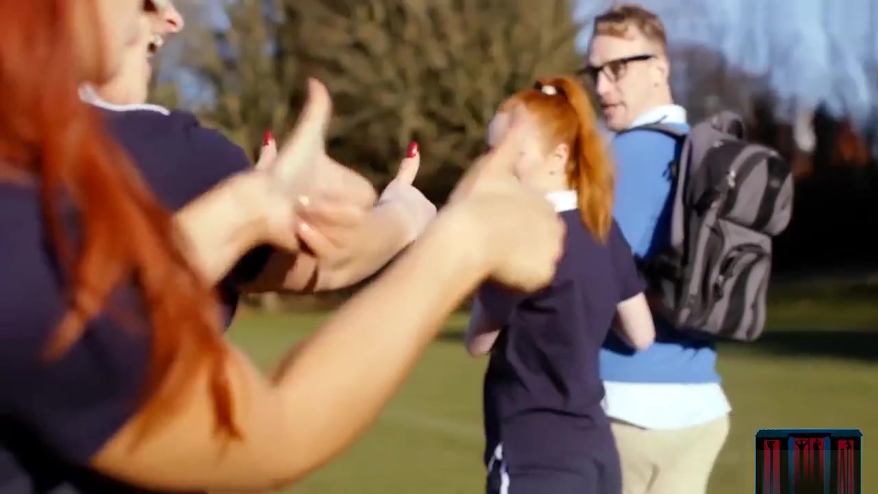 Redhead teen 18+ bounces her big ass on a new student 18+