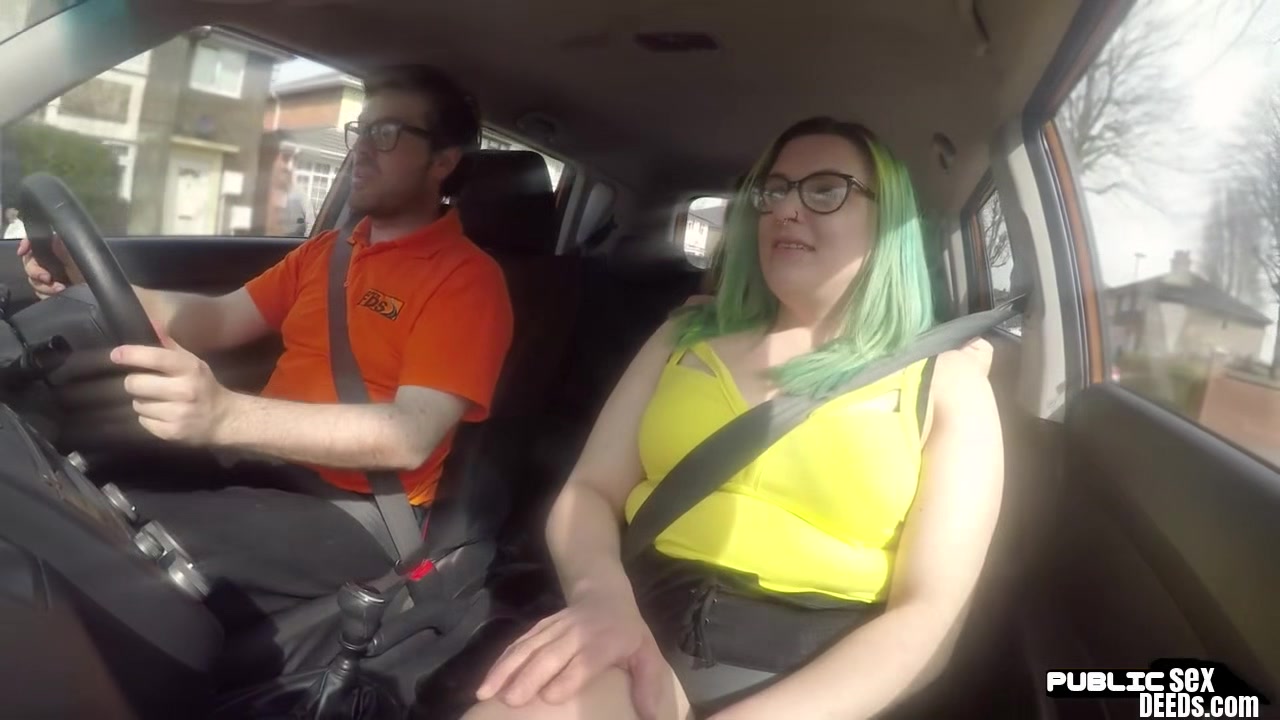 Chubby driving student 18+ public fucked by tutor outdoor in car
