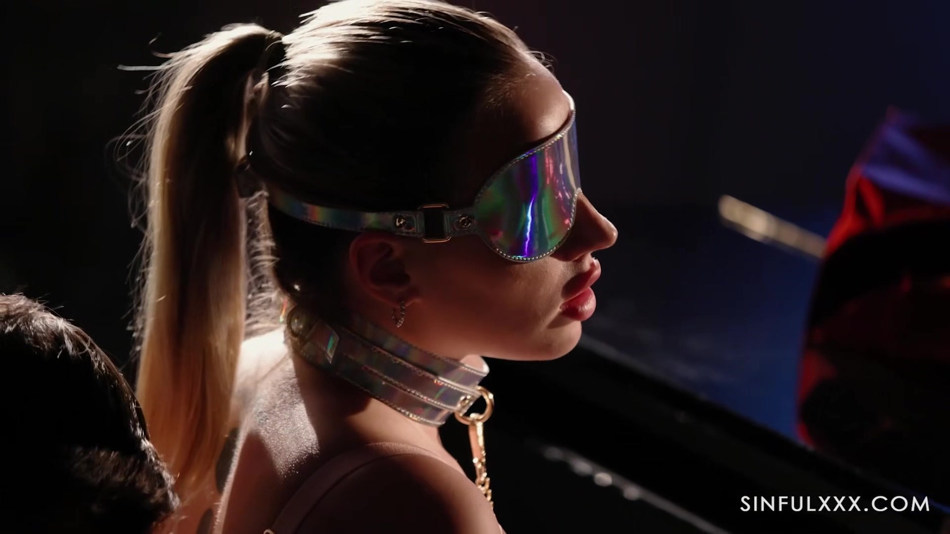Blindfolded Anna Claire Clouds Kept on a Chain by SinfulXXX