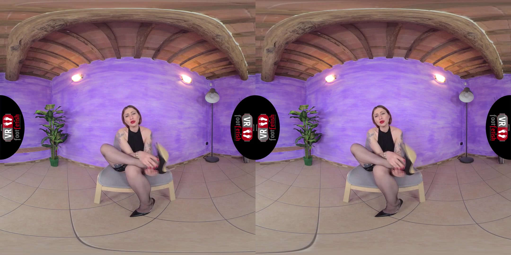 Irresistible Ammalia Pours Some Baby Oil On Her Nyloned Feet - Foot Fetish Virtual Reality POV