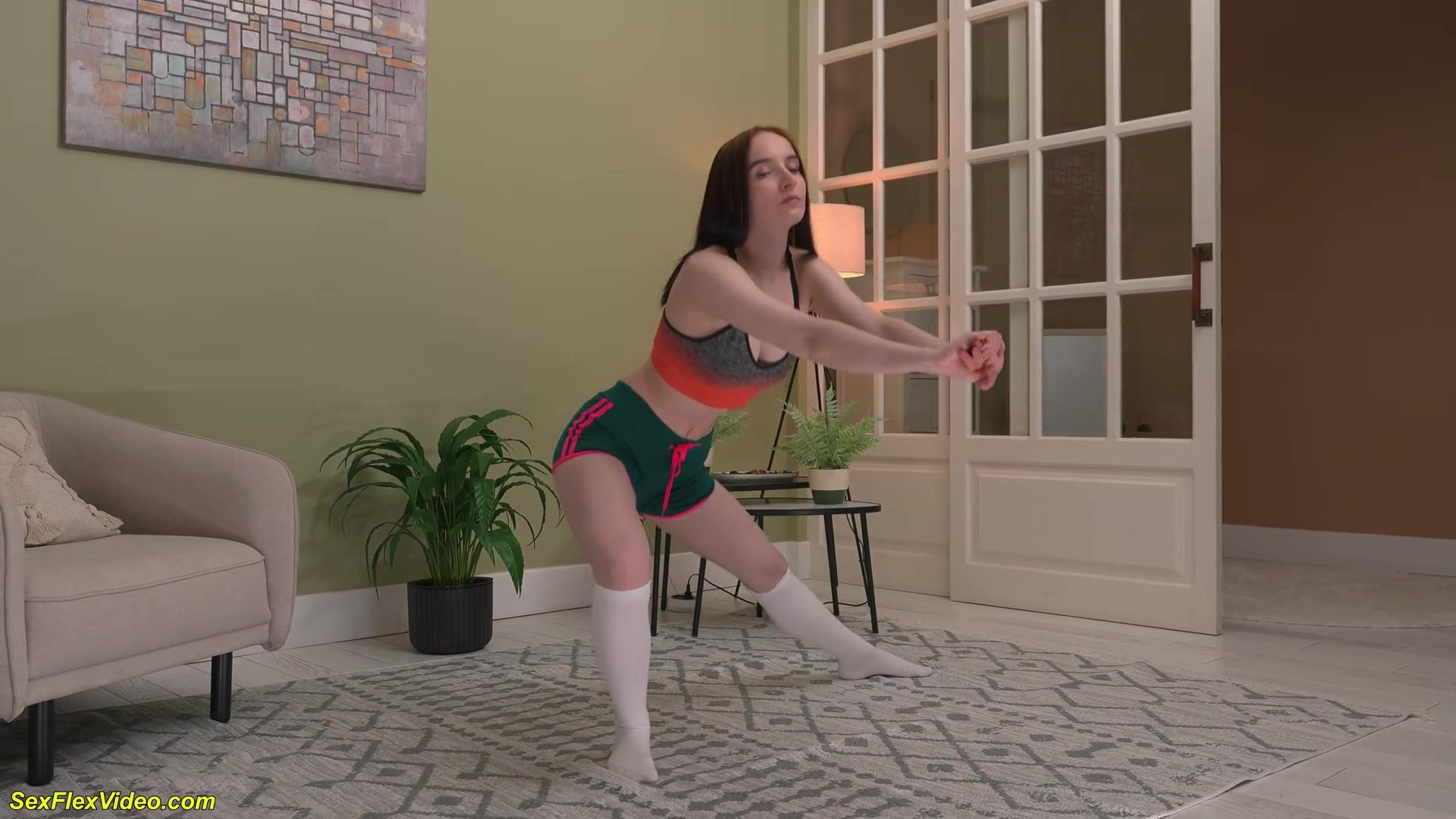 Busty 18 Y.O Teen With Braces Shows Her Flexibility