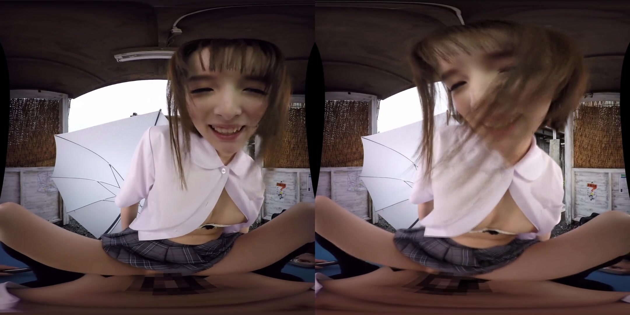 Sharing an Umbrella with Your Girlfriend on the way Home from School; Hot Japanese Outdoor Sex