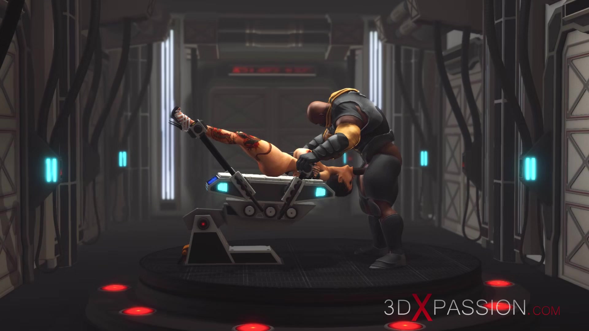 Sci-fi hardcore and a sexy cuffed hottie in the lab