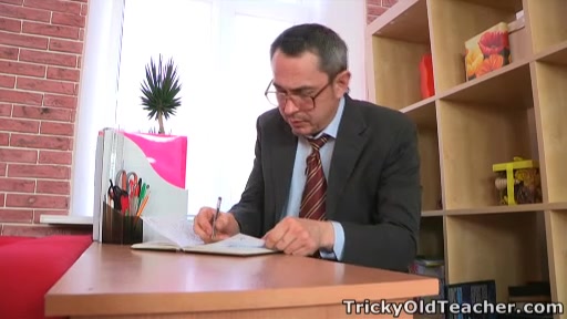 This tricky old teacher gets off on seeing two of his stude