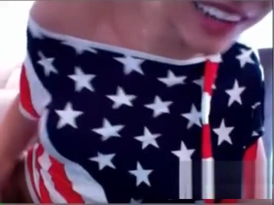 sexy Trans shelady With USA Flag Shirt And