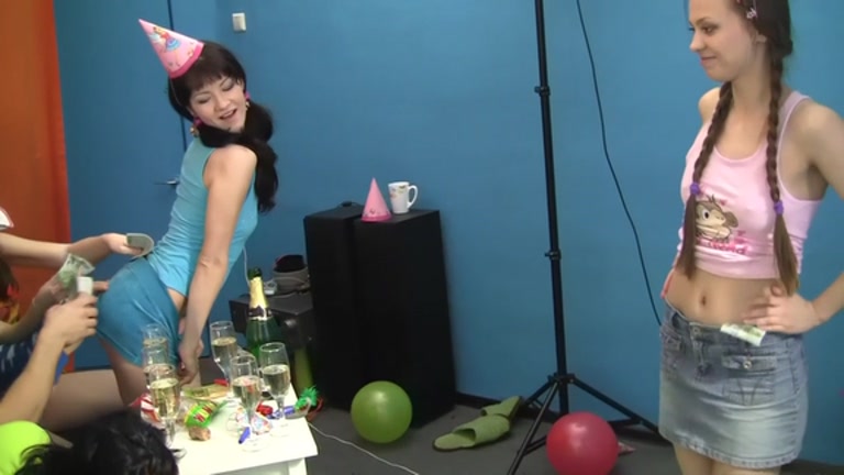 2 lesbian babes fuck on birthday
