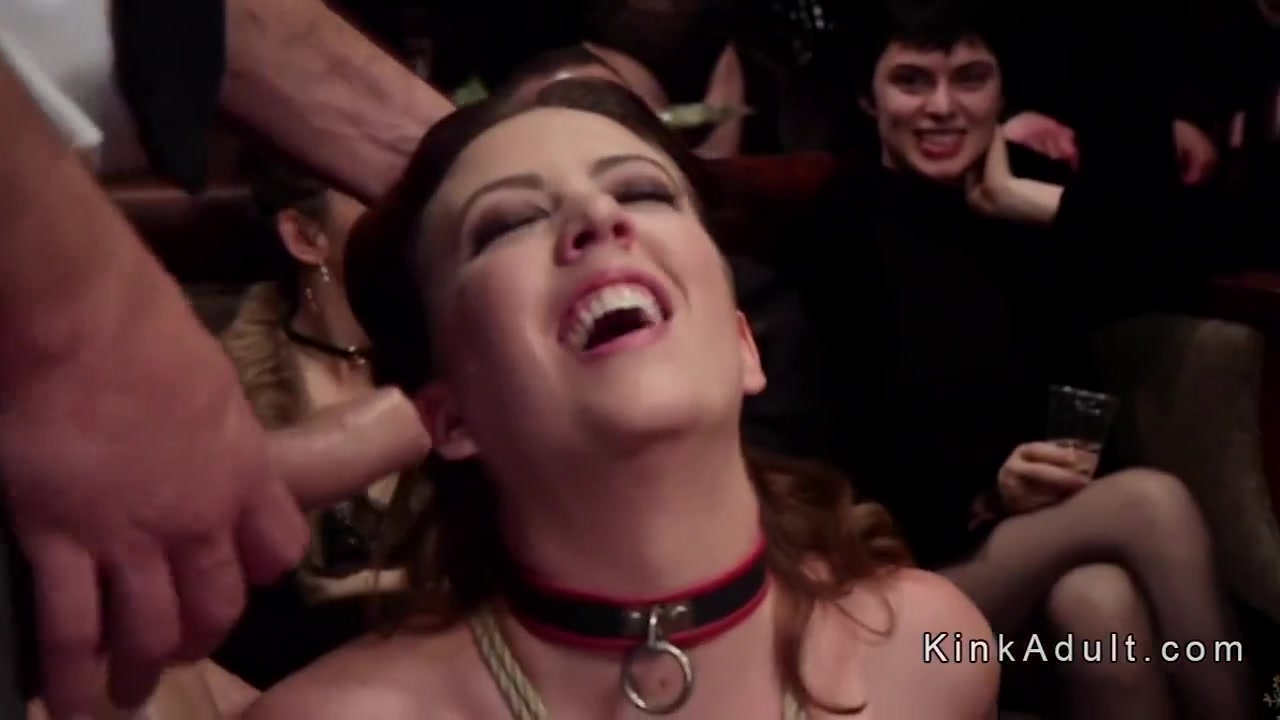 Blonde Mistress Leads Slaves At Bdsm Party