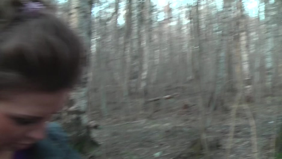 Ally in outdoor sex vid showing a sloppy blowjob