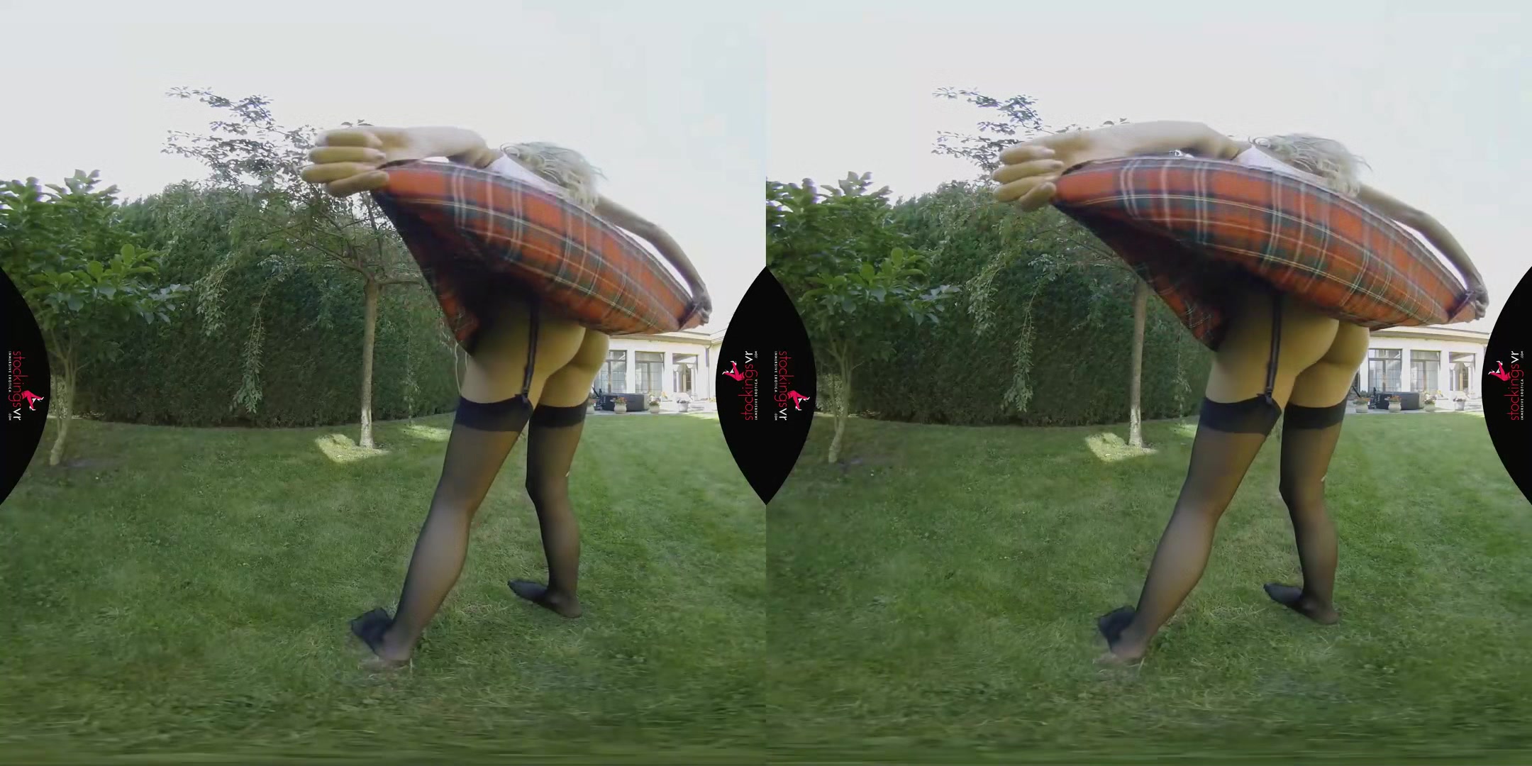 Girl in tartan kilt starring Kate Jones