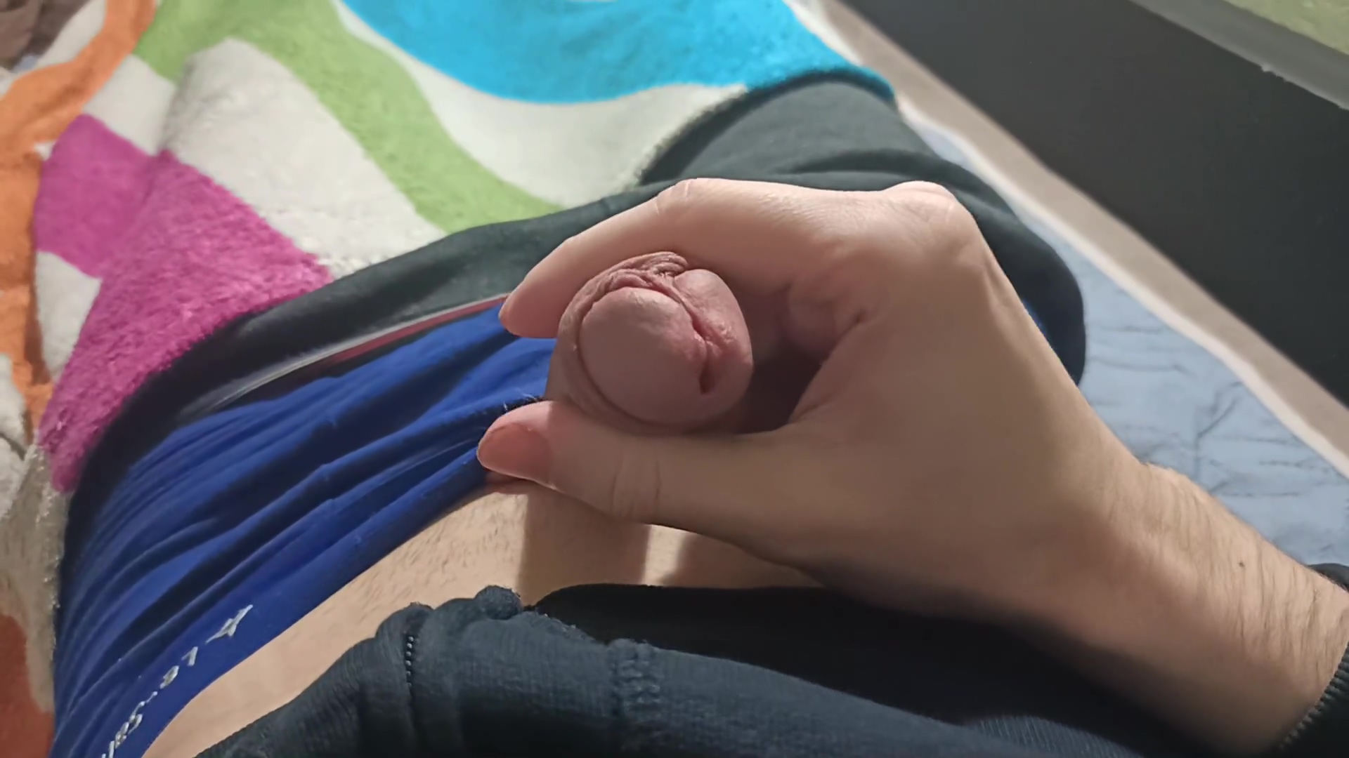 Solo Boy In Guy In Blue Underpants Plays With His Dick Rubs His Dick