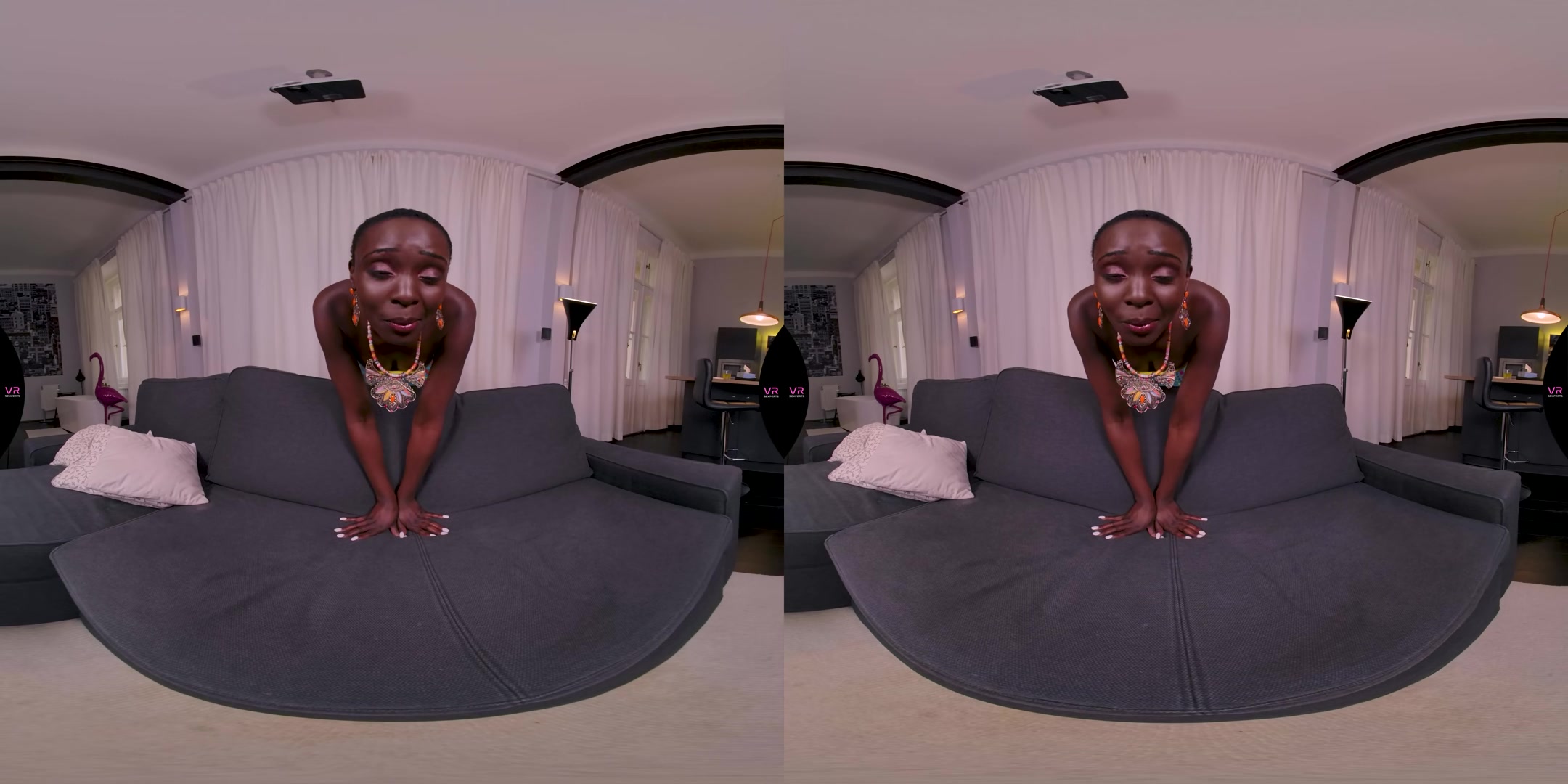 Hot African Girl On Her Couch Needs Some Dick - VRSexperts