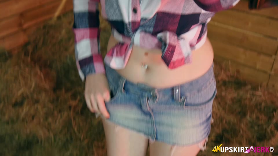 Brook Logan "Upskirt Wank In The Barn" - UpskirtJerk