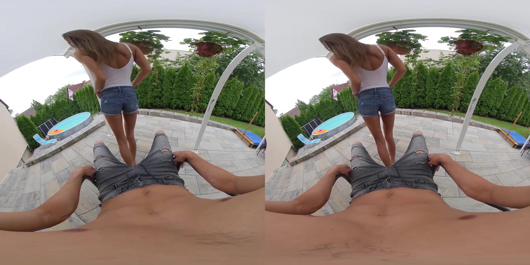 Sarah Kay Blowjob On The Terrace; Petite Pornstar POV Blowjob Cum in Mouth
