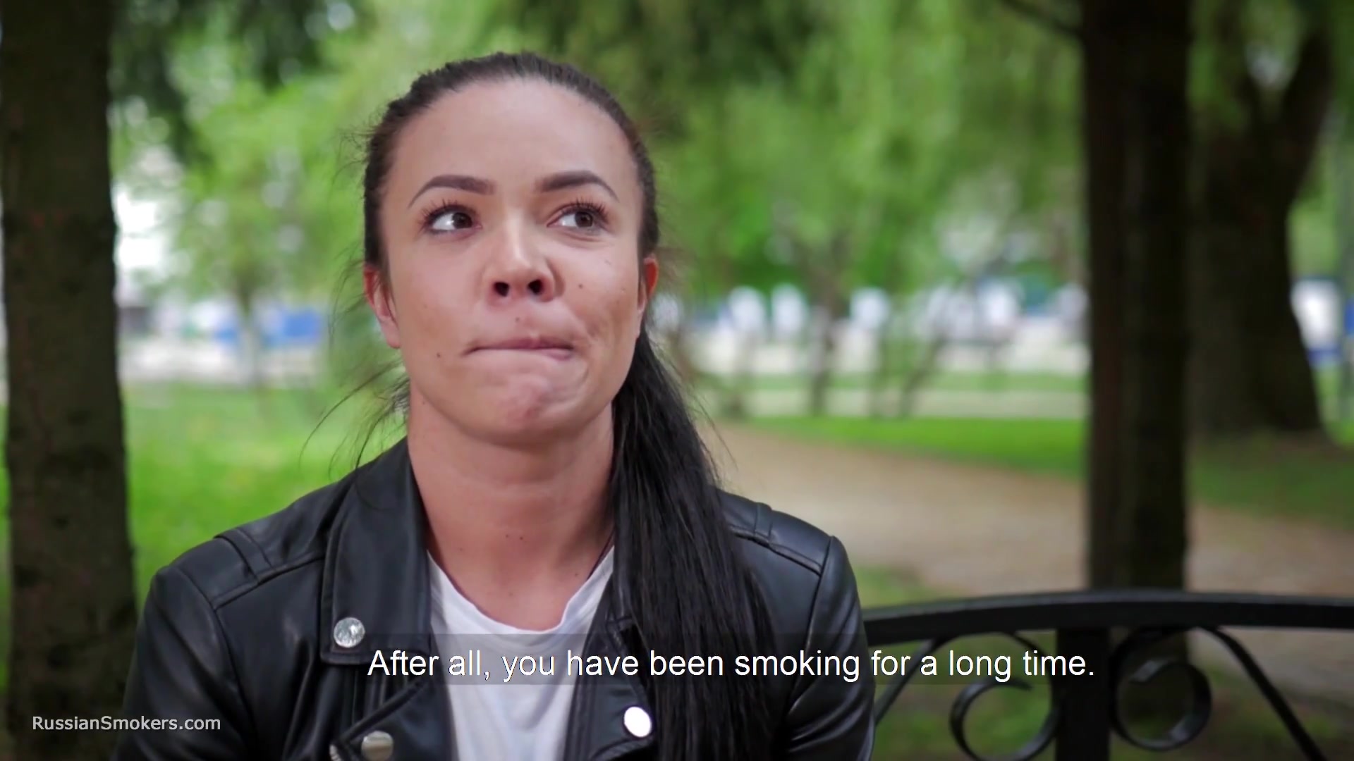 Fitness Instructor Tanya Is Smoking 120mm Saratoga And Giving An Interview