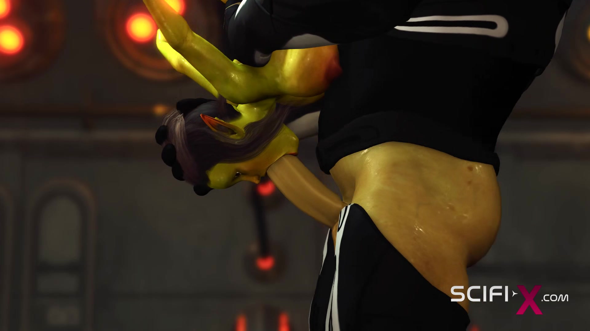 Crazy anal alien sex with a huge cock in the spacecraft
