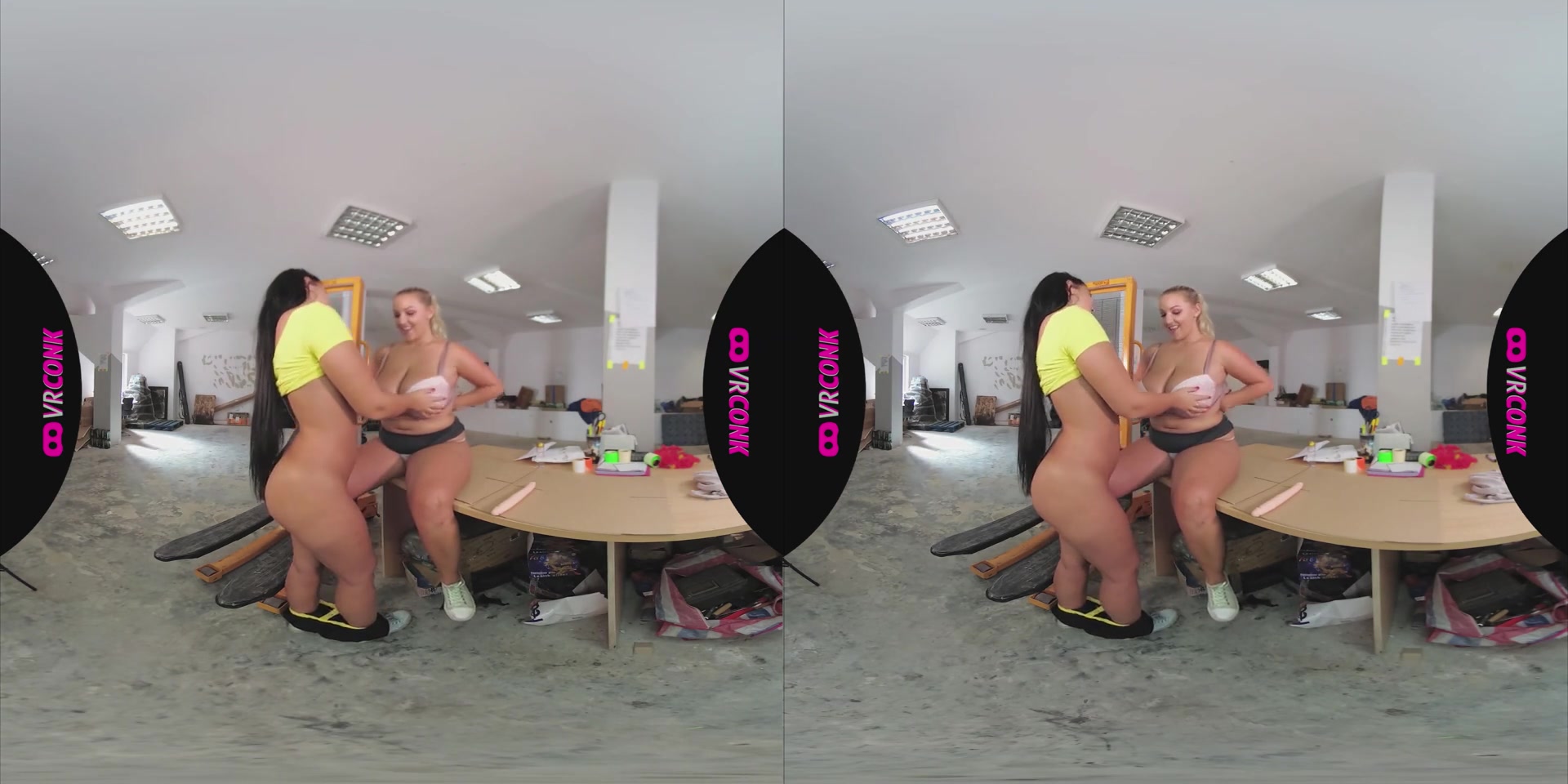 Krystal Swift & Jennifer Mendez in Lesbian Forklift - VR Porn Video - VRConk
