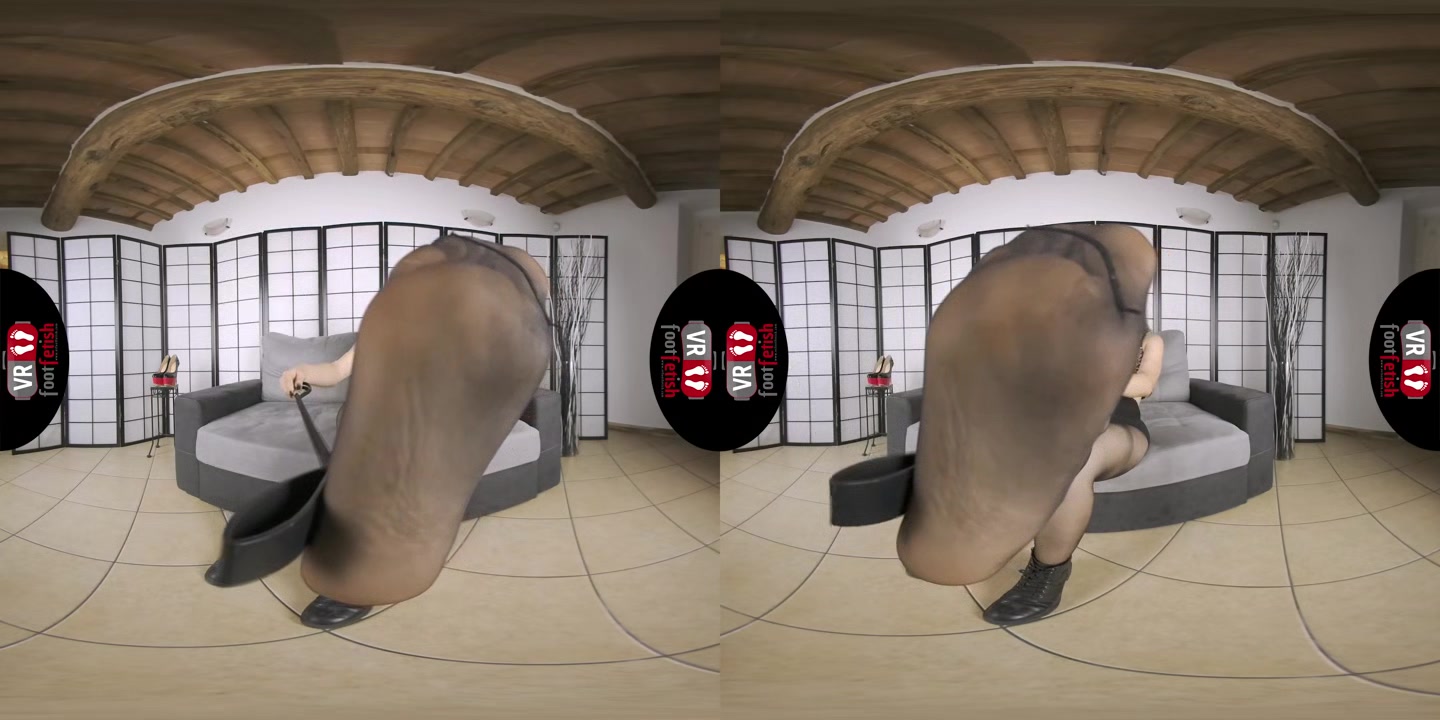 Sexy Mistress Kiki Shoves Her Hot Boots, High Heels, And Pantyhose In Your Face In VR - VRFootFetish