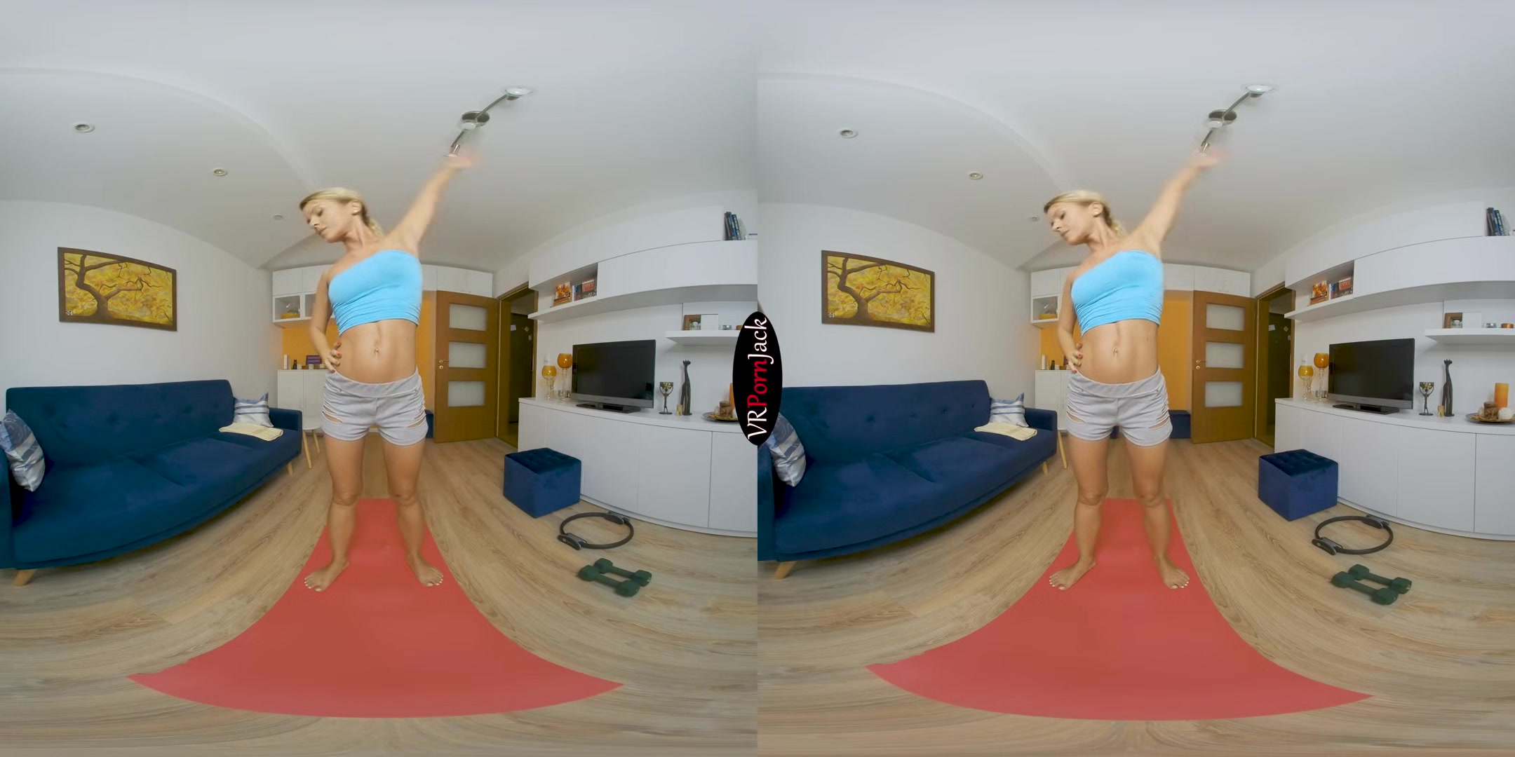 Yoga's Over... Let's Fuck! - Blonde Babe in Yoga Shorts 3D Porn