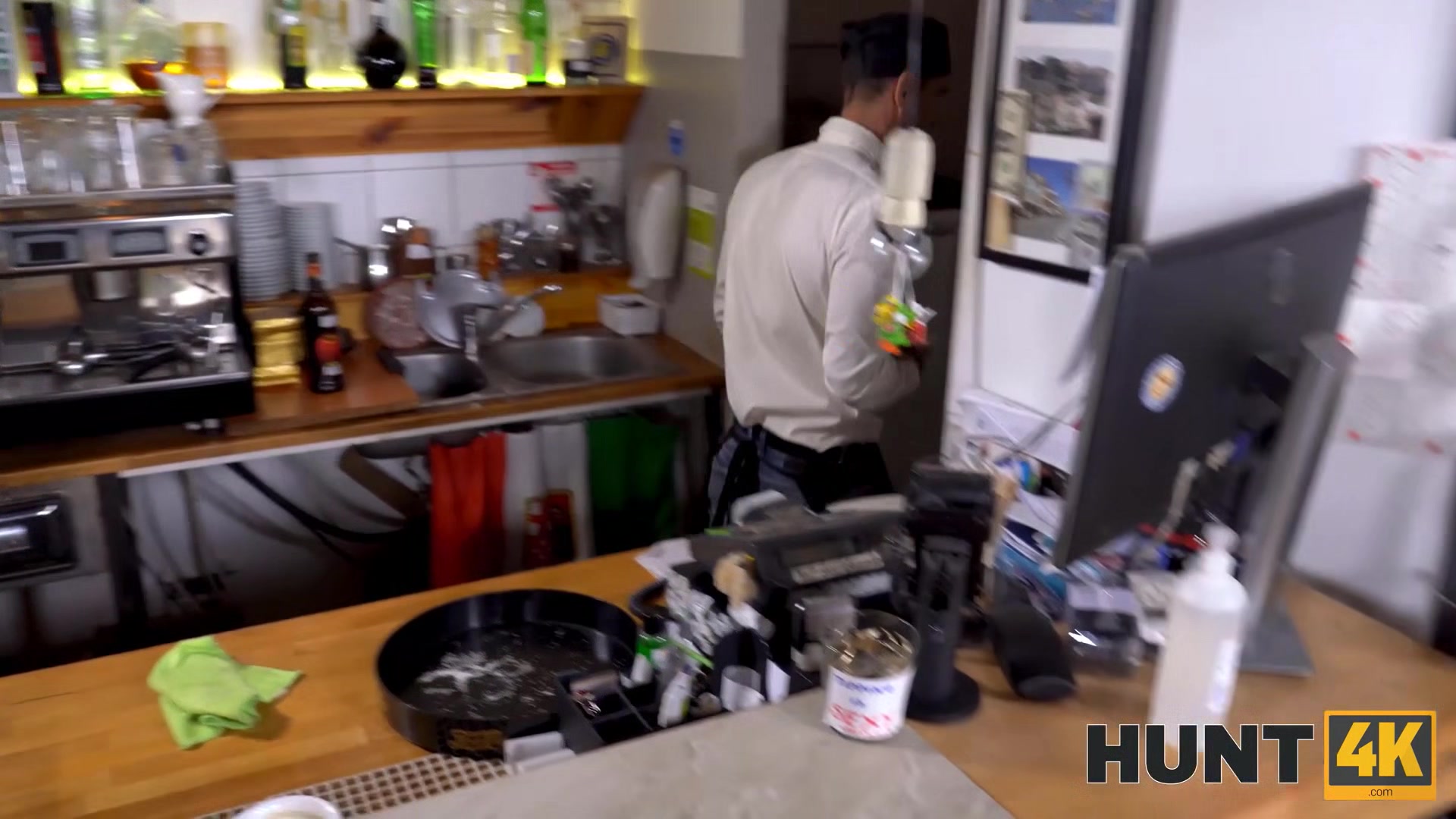 HUNT4K. Visit to local cafe ends for hunter with unforgettable sex with blonde