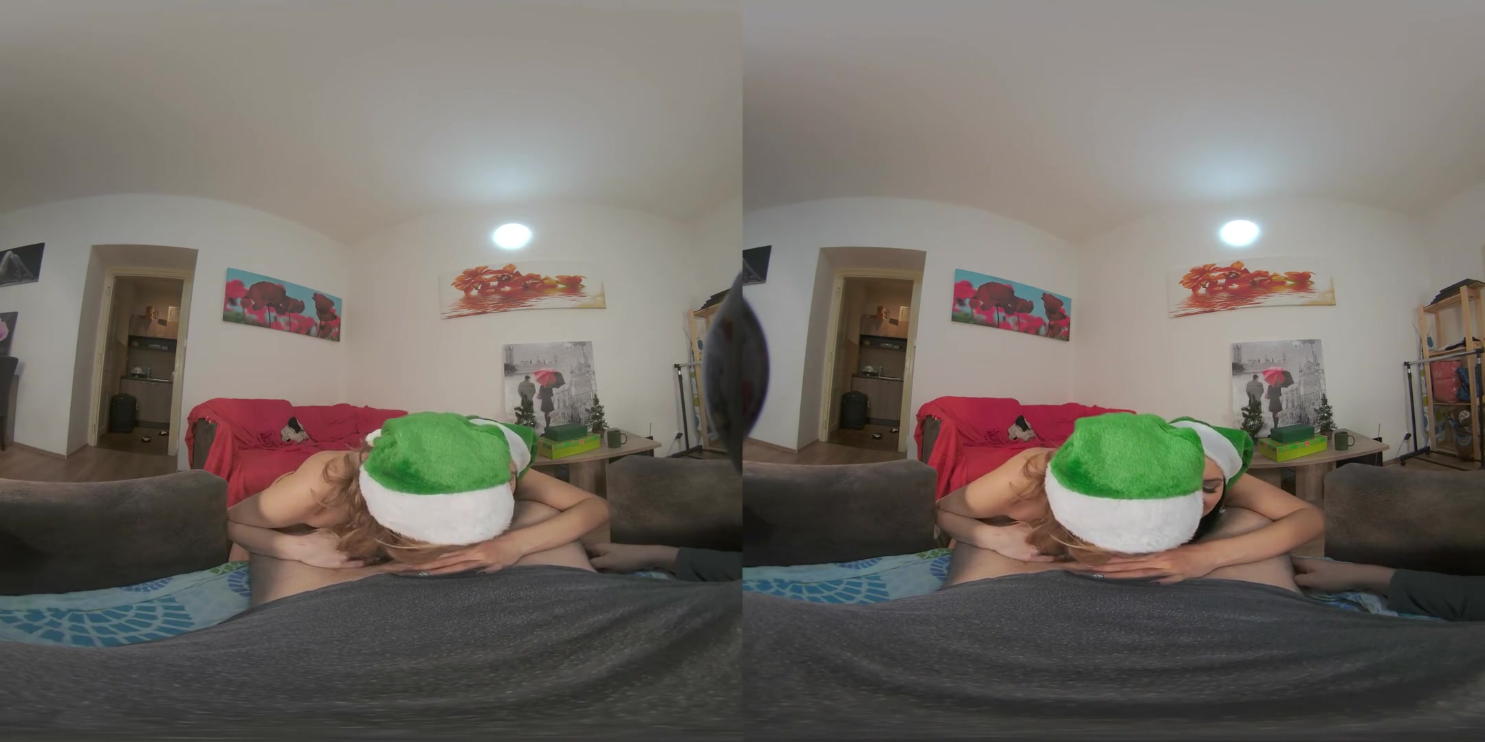Candy Alexa and Kira Queen: Christmas After Party - Busty Babes in a VR Threesome