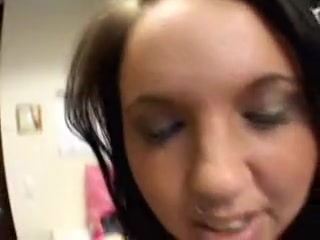 Slutty college girl teasing dude to pumping his cum out