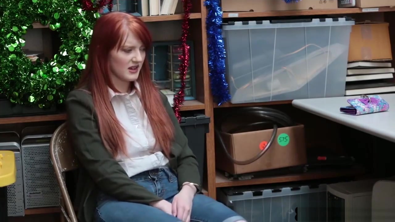 Shoplifting redhead teen 18+ got hard fucked for stealing