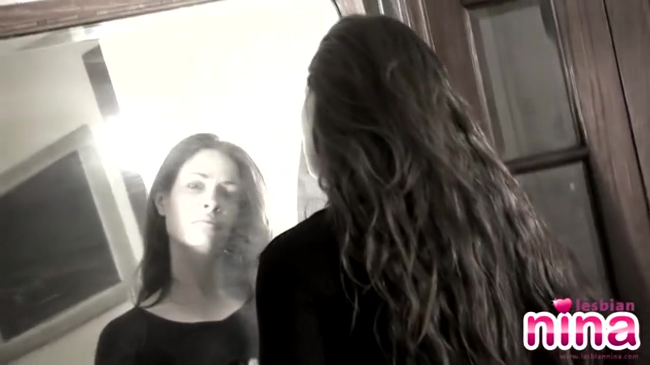 Stockinged lesbian nina strips off