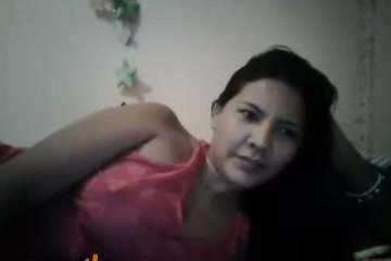 Busty beauty touching herself while on livecam