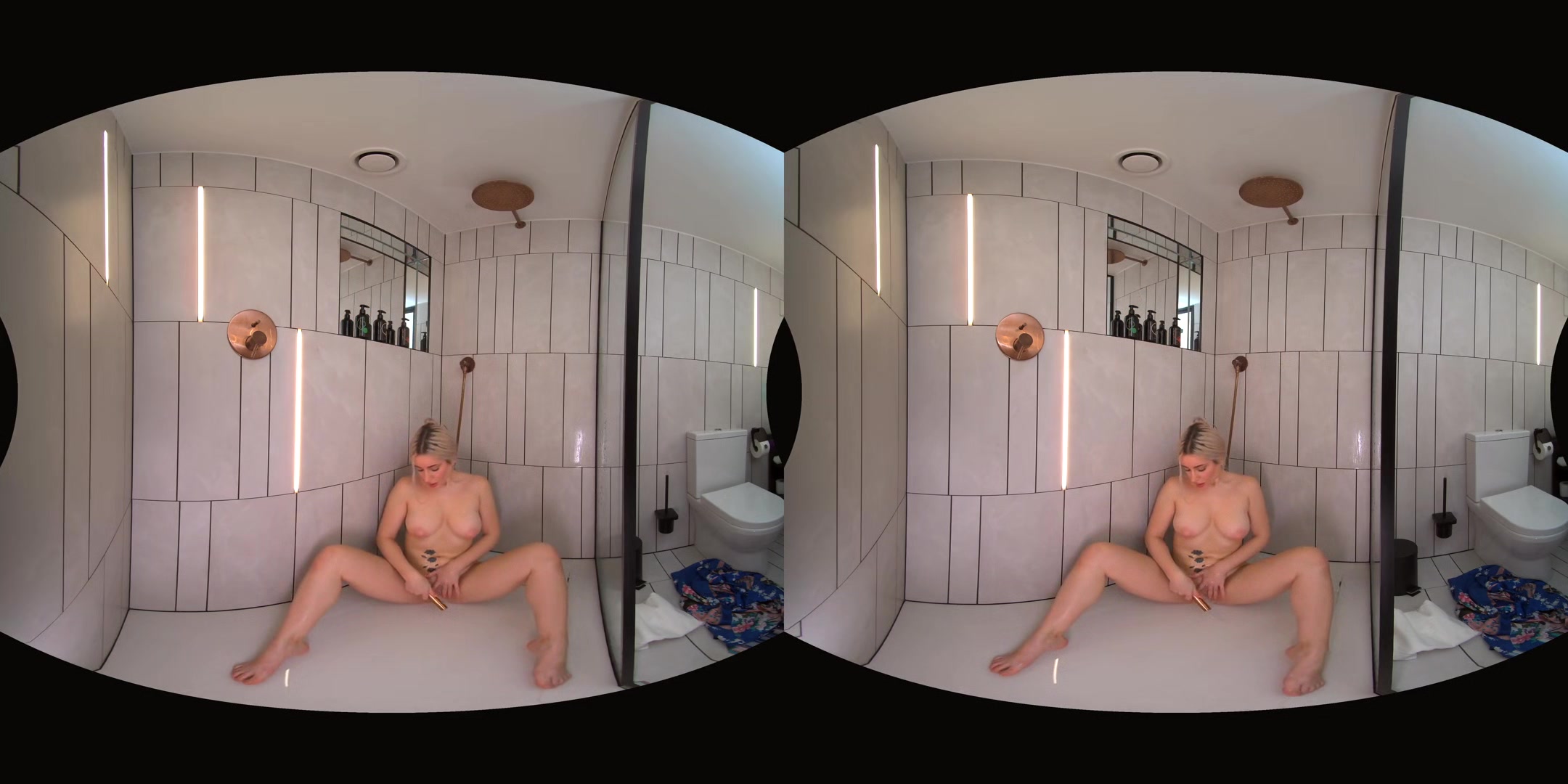 Big Tits Blond Shower Voyeur