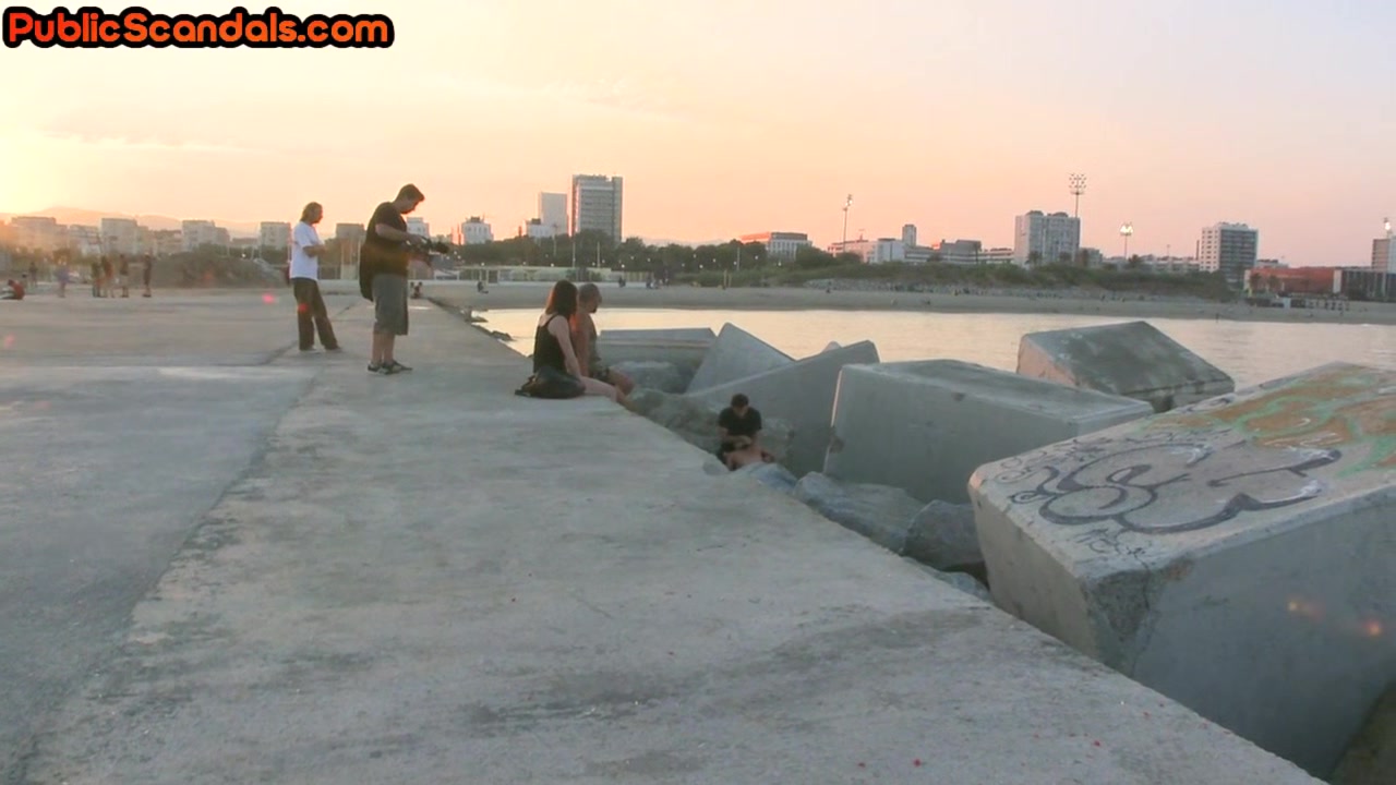 BDSM public slut deepthroats cock outdoor in front