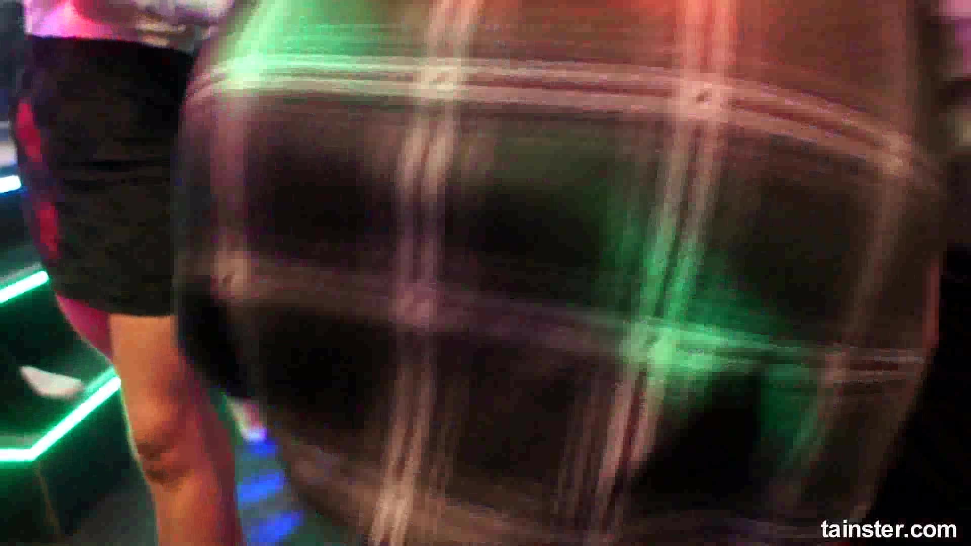 Excited clubbers gets banged in public