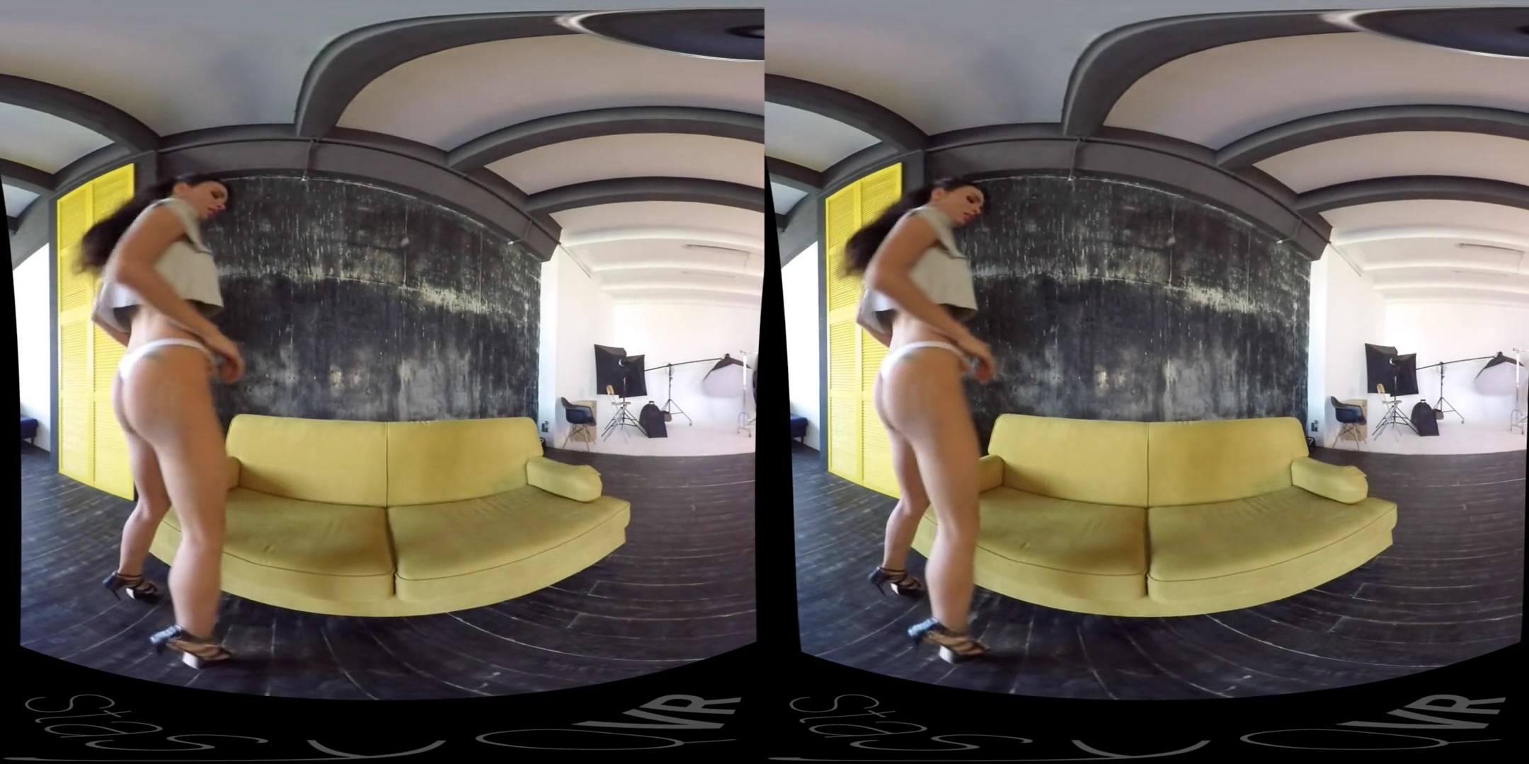 SunnyQ in Busty Brunette Seductively Strips - StasyQVR