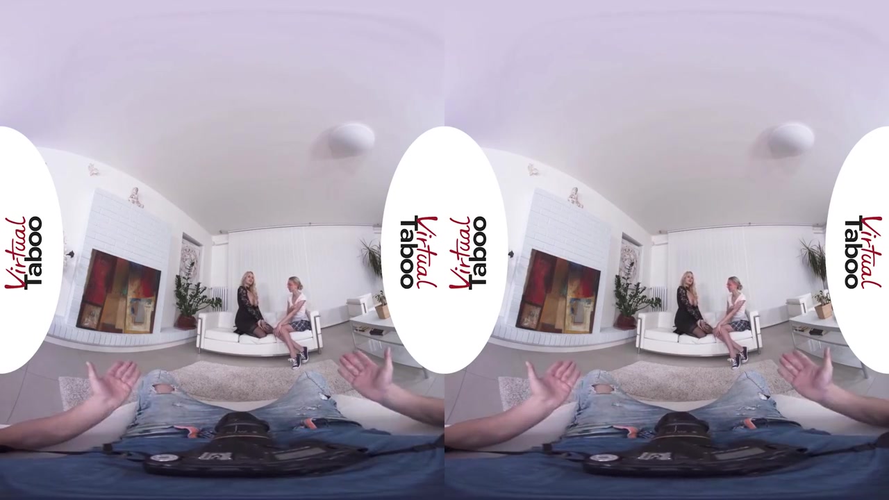 Young Stepdaughter Joined Her Stepmom Fucking Her Boyfriend With Virtual Reality And Angel Wicky