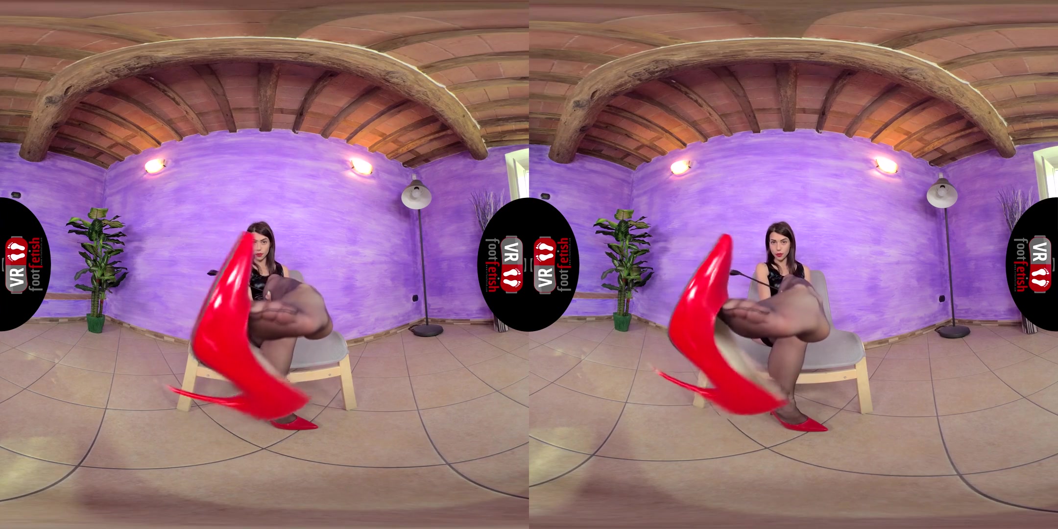 Sexy Mistress Petra Shows Off Her Amazing Feet; Foot Fetish VR Solo Nylon Stockings