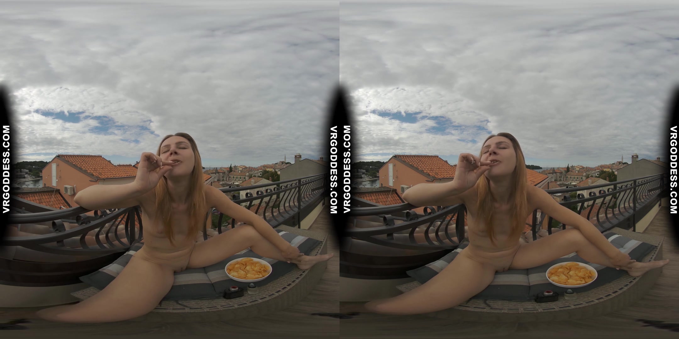 Hot Ginger Lea Naked Mukbang ASMR Chip Eating With A Nice View