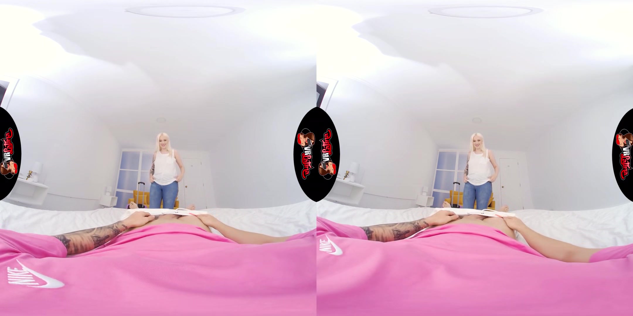 Tourist in Trouble - Busty Blonde Sneaks into Your Room