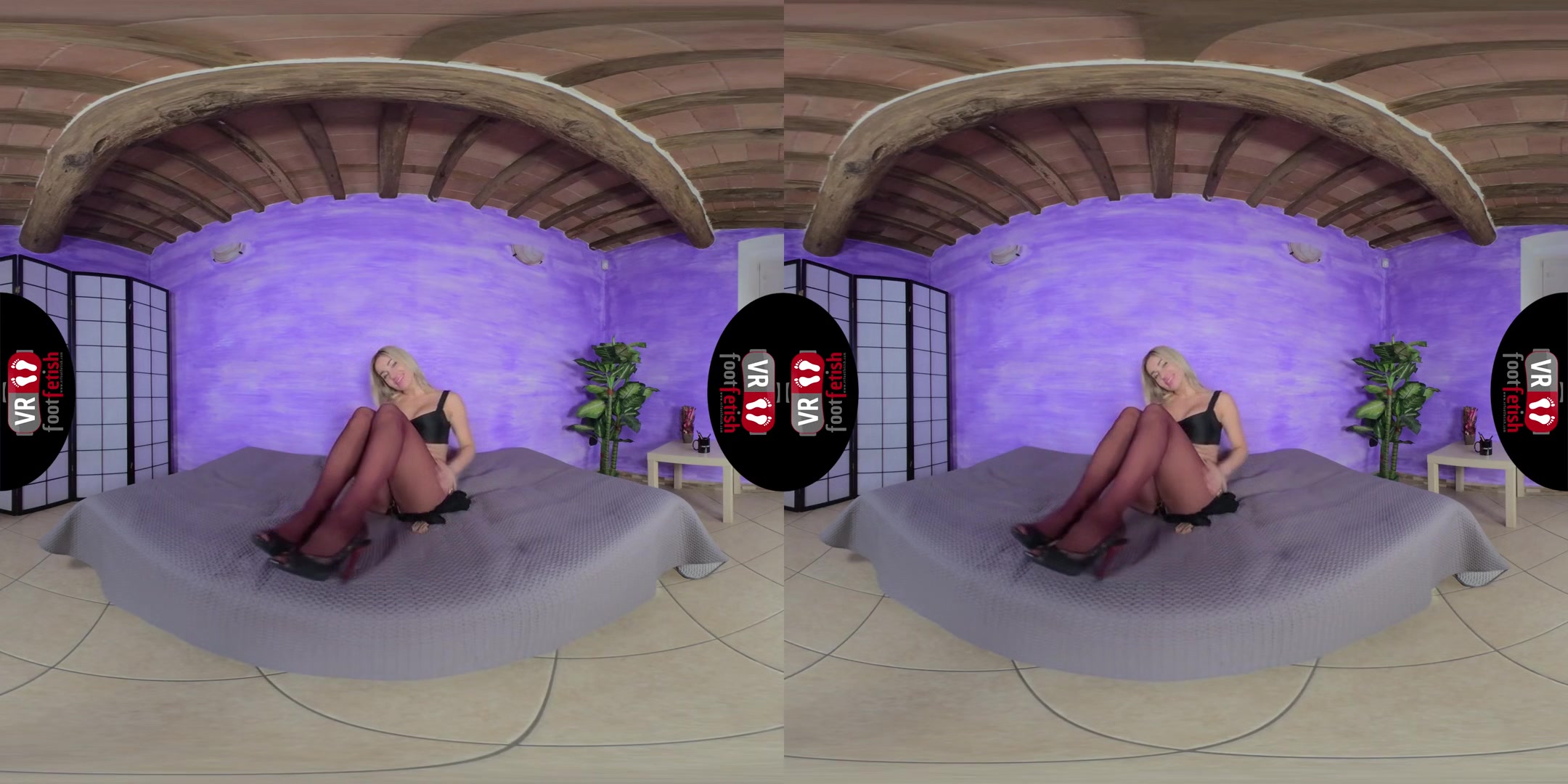 Blonde Bombshell Pamela Strong Tries On Different Pairs Of Nylons - Leg and Foot Fetish 3D Porn