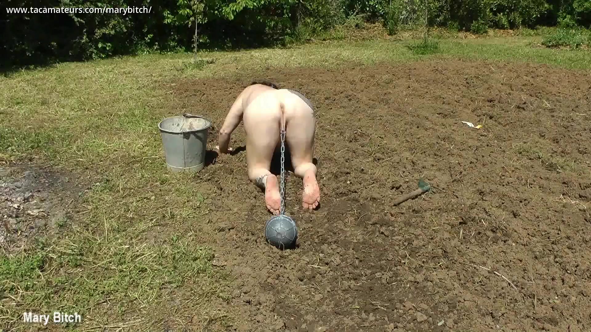 Gardening For Naked Slave Slut Pt1