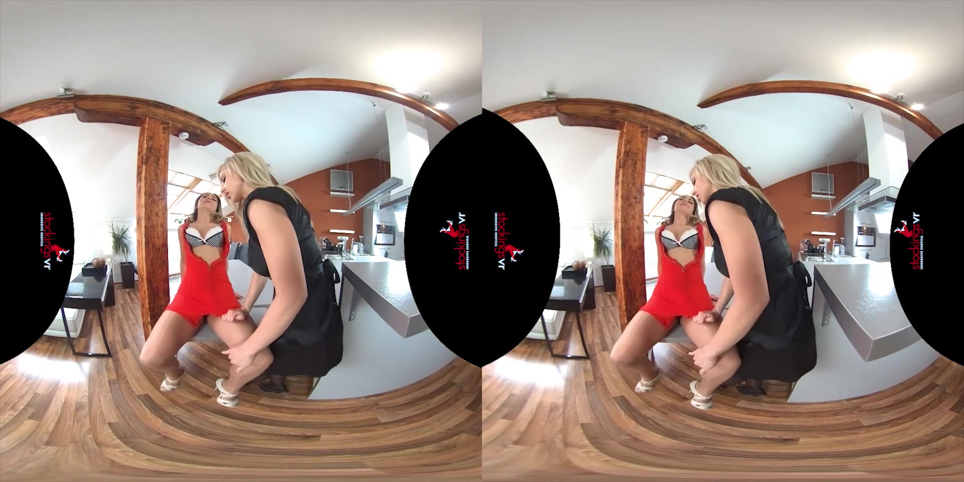 Pantyhosed grip and rip it starring Nathaly Cherie and Victoria Puppy