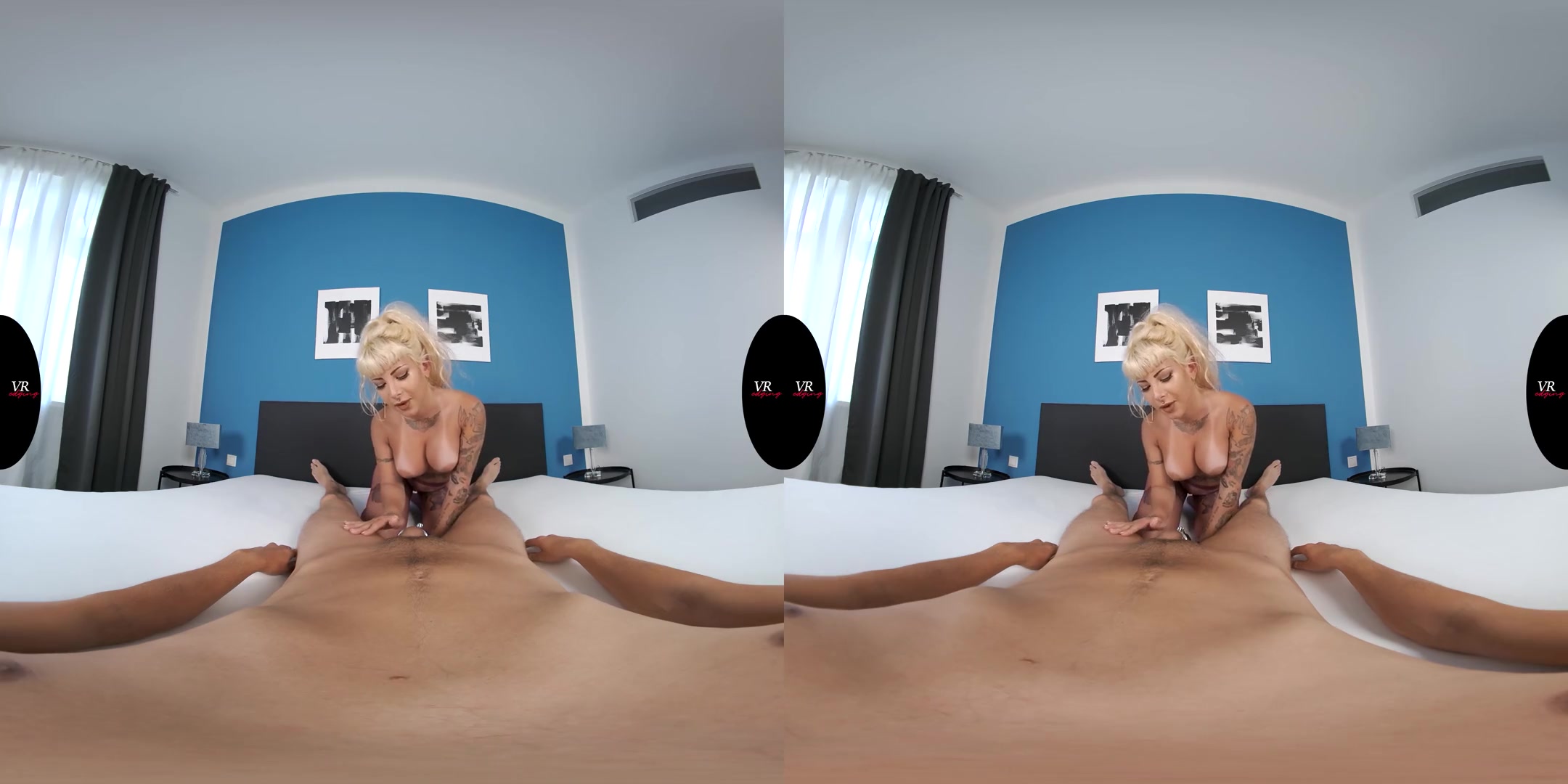 Massive Cumshot After 3 Days in Chastity Cage; Big Fake Tits Blonde Sucks your Cock