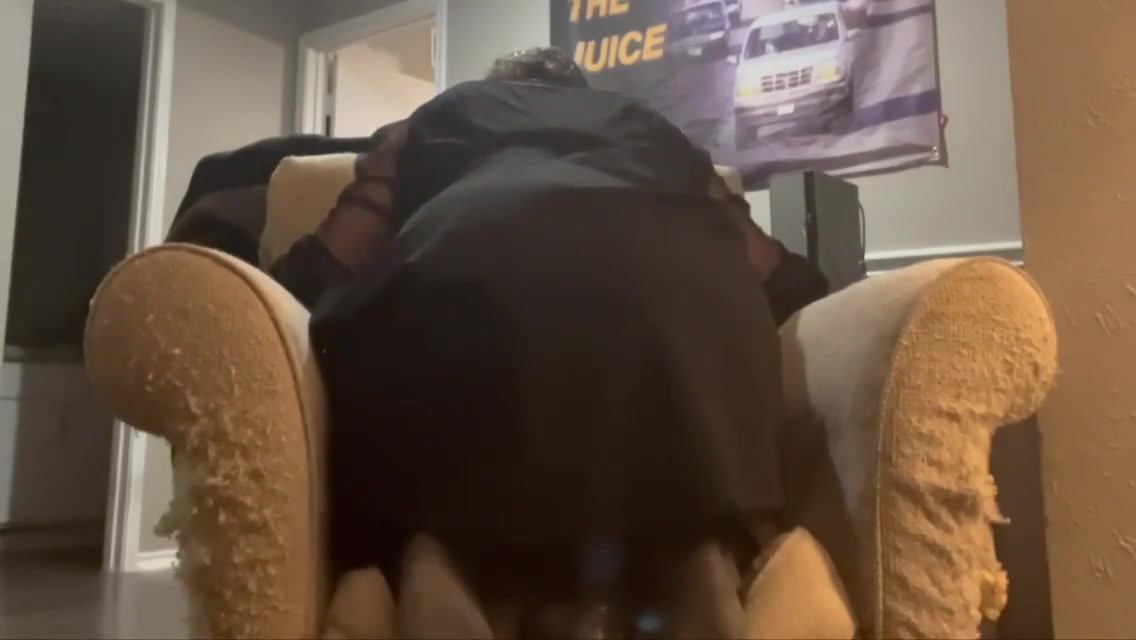 Curvy Trans Girl Rides Huge Bad Dragon Bishop In Cute Black Dress 6 Min