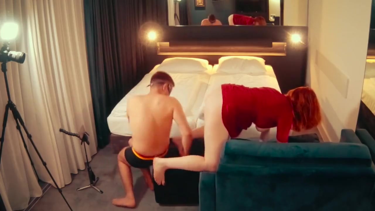 Facefuck Orgasm and Screaming DoggyStyle - Big Ass Ginger in Red Dress