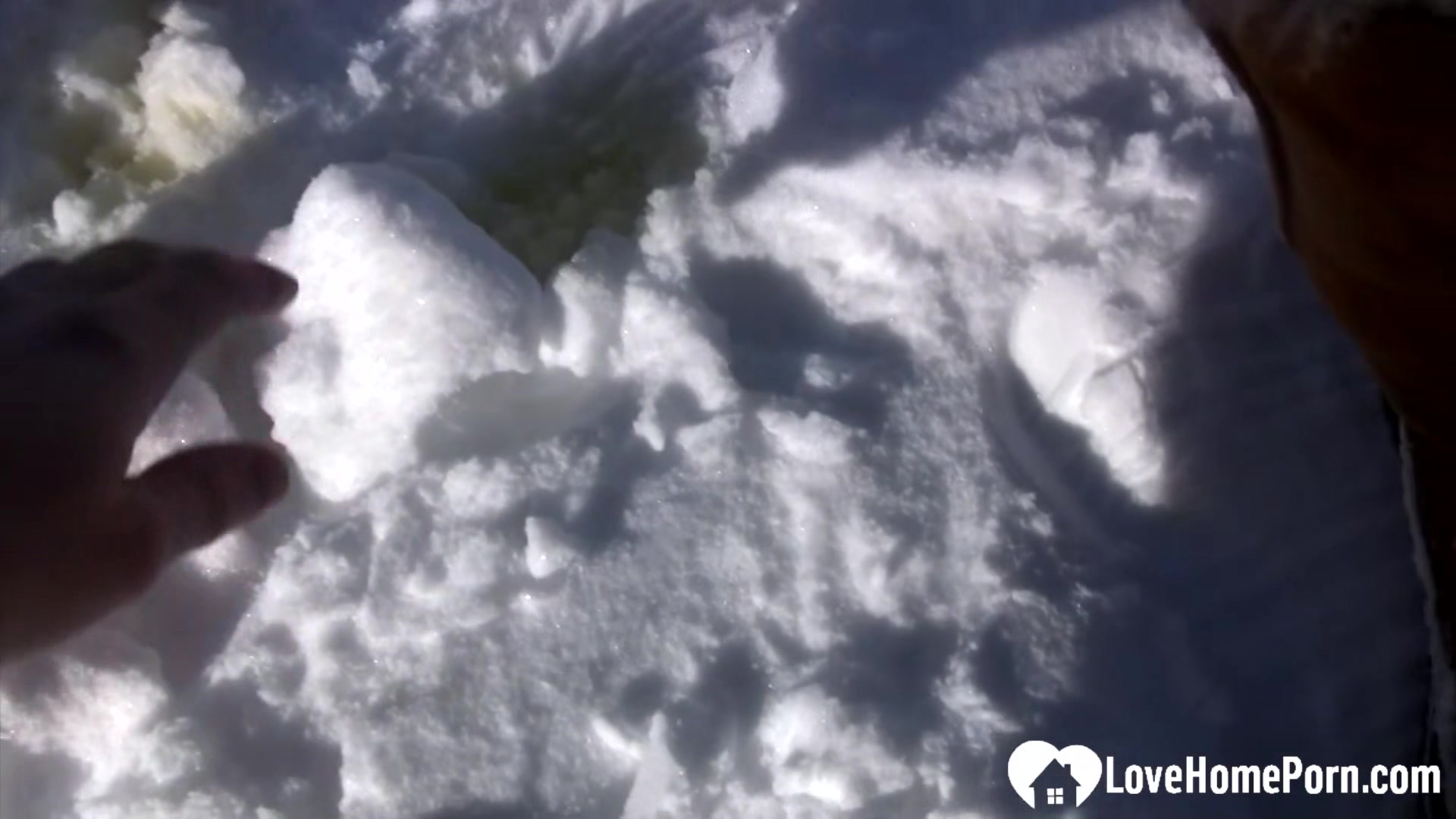 Hot stepmom shows tits and pees in snow